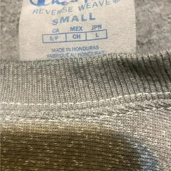 Champion reverse weave crewneck athletic casual grey long sleeve casual hoodie S - Picture 3 of 4